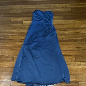 Chic Strapless Navy Dress